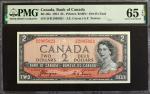 CANADA. Bank of Canada. 2 Dollars, 1954. BC-30a. PMG Gem Uncirculated 65 EPQ.