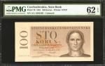 CZECHOSLOVAKIA. State Bank. 100 Korun, 1951. P-76. PMG Uncirculated 62 EPQ.
