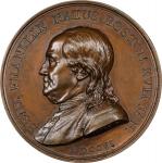 1786 Benjamin Franklin Natus Boston Medal. Betts-620. Bronze, 46 mm. MS-63 BN (PCGS).