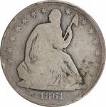 1861-O Liberty Seated Half Dollar. Confederate States Issue. CSA Die Crack. Good-4 (PCGS).