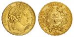 France. Second Republic. 20 Francs, 1849 A. Paris. Ceres head right between fasces and branch, rev. 