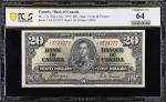 CANADA. Lot of (2). Bank of Canada. 20 Dollars, 1937. BC-25c. Consecutive. PCGS Banknote Choice Unci