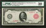 Fr. 1021b. 1914 Red Seal $50 Federal Reserve Note. Kansas City. PMG Very Fine 30.