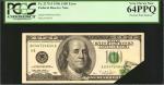 Fr. 2175-J. 1996 $100  Federal Reserve Note. Kansas City. PCGS Currency Very Choice New 64 PPQ. Pre-