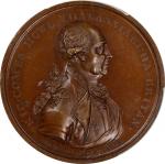 1794年英国海军上将理查德豪纪念勋章。GREAT BRITAIN. Admiral Richard Howe/Glorious First of June Bronze Medal, 1794. P