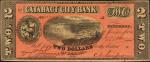 Paterson, New Jersey. Cataract City Bank. November 18, 1856. $2. Choice Very Fine.
