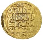 KHWARIZMSHAH: Muhammad, 1200-1220, AV dinar (4.32g), Balkh, DM, A-1712, possibly date off flan, VF, 
