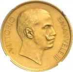 ITALIE Victor-Emmanuel III (1900-1946). Essai de 100 lire en Or avec Minerve et l’Agriculture par S.