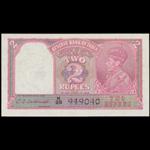 INDIA. Reserve Bank of India. 2 Rupees, ND (1943). P-17b.