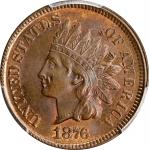 1876 Indian Cent. Unc Details--Damage (PCGS).