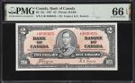 1937年加拿大银行2元。CANADA. Bank of Canada. 2 Dollars, 1937. BC-22c. PMG Gem Uncirculated 66 EPQ.