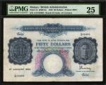 MALAYA. Board of Commissioners of Currency. 50 Dollars, 1942. P-14. PMG Very Fine 25.