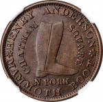 New York--New York. Lot of (2) 1837 Hard Times Tokens. Copper. Plain Edge. (NGC).