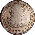 1775/3 PTS JR玻利维亚2雷亚尔银币，NGC VF Details ，有细丝痕迹，PCGS及NGC仅得一枚纪录. Bolivia, silver 2 reales, 1775/3 PTS J