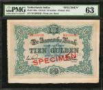1913-24年荷属印度爪哇银行10盾。样张。 NERLANDS INDIES. Javasche Bank. 10 Gulden, 1913-24. P-53bs. Specimen. PMG Ch