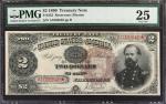 Fr. 353. 1890 $2 Treasury Note. PMG Very Fine 25.