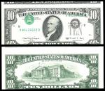Rare Double Error on a Fr.2029D 1990 $10 Federal Reserve Note. Hamilton. Green seal. No.D20992708A. 