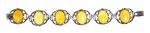 二十世纪中期德国波罗地海椭圆形蜜蜡银手链一件，长：185毫米,宽：24毫米,色泽为鸡油黄，保存完好，敬请预览 
