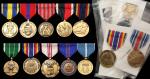 A Large Assortment of U.S. Service Medals. Air Force: Civilian Service; Army: Commanders Award for C