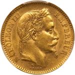 France. 20 Francs, 1864-A. PCGS MS61