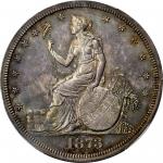 1873 Pattern Trade Dollar. Judd-1293, Pollock-1435. Rarity-4. Silver. Reeded Edge. Proof-64+ (PCGS).