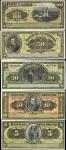 MEXICO. Lot of (5). El Banco de Guerrero. 5 to 100 Pesos, Mixed Dates. P-Various. Remainders. About 