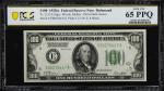 Fr. 2151-E. 1928A Dark Green Seal $100 Federal Reserve Note. Richmond. PCGS Banknote Gem Uncirculate