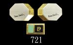 Pierre Cardin金银双金属袖钮一套三枚，1970年代精製，带精美锦盒。日本藏家珍品Pierre Cardin set of 3pcs Gold & Silver Sleeve Buttons