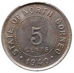 British North Borneo, 5C, 1940H, PCGS MS 611940H年英属北婆罗洲5分