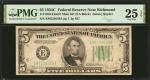Fr. 1959-Em637. 1934C $5  Federal Reserve Mule Note. Richmond. PMG Very Fine 25 EPQ.