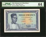 MALI. Banque de la Republique du Mali. 1000 Francs, 1960. P-4. PMG Choice Uncirculated 64.