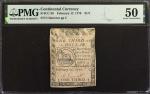 CC-20. Continental Currency. February 17, 1776. $1/3. PMG About Uncirculated 50.