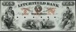 Litchfield, Connecticut. Litchfield Bank. ND (18xx). $10. PMG Choice Uncirculated. Proof.