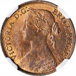 GREAT BRITAIN. Farthing, 1860. Victoria. NGC MS-63 Red Brown.