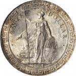1904/0-B年英国贸易银元站洋一圆银币孟买铸币厂 GREAT BRITAIN. Trade Dollar, 1904/0-B. Bombay Mint. Edward VII. PCGS MS-6