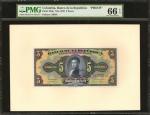 COLOMBIA. Banco de la República. 5 Pesos Plata, January 1, 1932. P-383p. Face and Back Proofs. Mixed