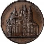 ARCHITECTURAL MEDALS. Belgium. Tournai Cathedral Bronze Medal, 1857. Geerts (Ixelles) Mint. CHOICE M