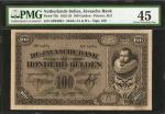 1925-28年爪哇银行100盾。 NETHERLANDS INDIES. De Javasche Bank. 100 Gulden, 1925-28. P-73b. PMG Choice Extre