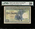 BELGIAN CONGO. Banque Du Congo Belge. 100 Francs, 1949-51. P-17d. PMG Very Fine 20.