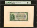 COLOMBIA. Banco de la República. 50 Pesos Oro, January 1, 1926. P-375p. Face and Back Proofs. PMG Ch