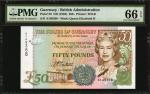 GUERNSEY. States of Guernsey. 50 Pounds, ND (1994). P-59. PMG Gem Uncirculated 66 EPQ.