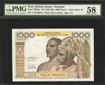 WEST AFRICAN STATES. Senegal. 1000 Francs, ND (1959-65). P-703Km. PMG Choice About Uncirculated 58.