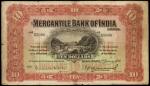 HONG KONG. Mercantile Bank of India. $10, 1.1.1930. P-236b.