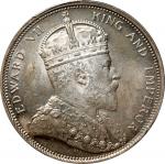 1903-B年海峡殖民地一圆银币。孟买铸币厂。STRAITS SETTLEMENTS. Dollar, 1903-B. Bombay Mint. Edward VII. PCGS MS-63.