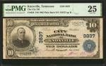 Knoxville, Tennessee. $10  1902 Plain Back. Fr. 626. The City NB. Charter #3837. PMG Very Fine 25.