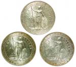Great Britain, British Trade Dollar, lot of 3, 1912B, 1929B and 1930B, good extremely fine and almos