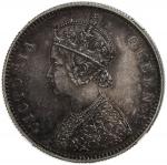 India - Colonial，BRITISH INDIA: Victoria, Queen, 1837-1876, AR rupee, 1874-C, KM-492, restrike, love