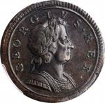 GREAT BRITAIN. 1/2 Penny, 1724. London Mint. George I. PCGS AU-53 Gold Shield.