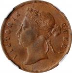 1891年海峡殖民地1分。STRAITS SETTLEMENTS. Cent, 1891. London Mint. Victoria. NGC MS-61 Brown.