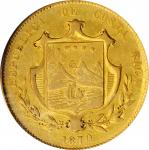 COSTA RICA. 10 Pesos, 1870-GW. San Jose Mint. ICG VF-35.